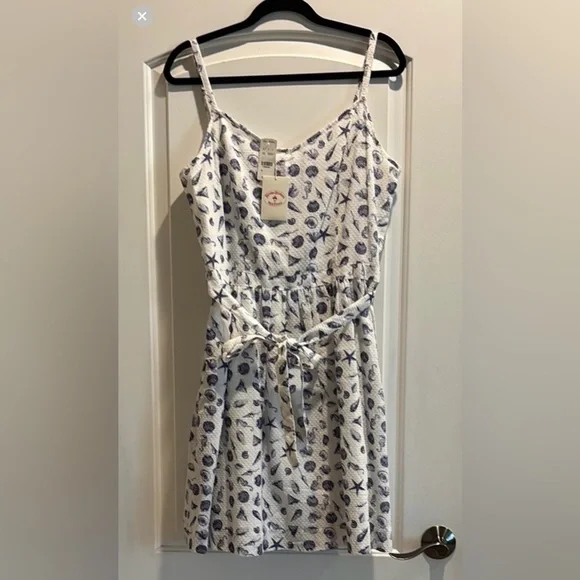 Brooks Brothers White and Blue Cotton Seashell Dress Size 12 Women - Picture 2 of 13